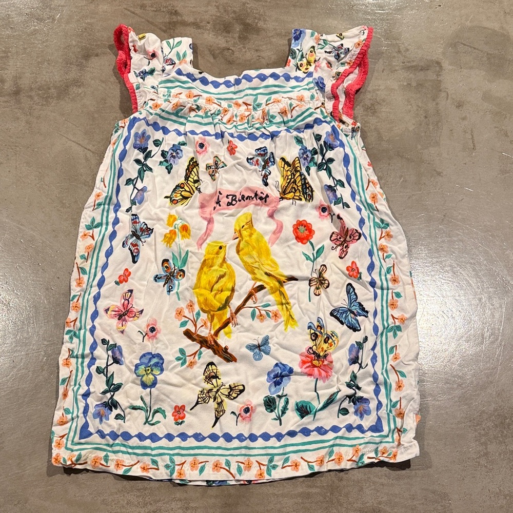 H&M Kids Floral Dress with Orange and Blue Accents